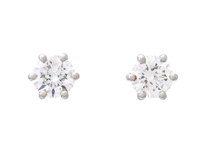 Jewellery, SOLITAIRE EARRINGS, 18K white gold