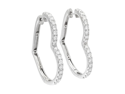 Jewellery, HOOP EARRINGS, 18K white gold
