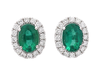 Jewellery, CLUSTER EARRINGS, 18K white gold