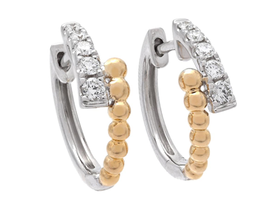 Jewellery, HOOP EARRINGS, 18K gold/white gold