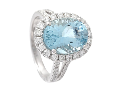 Jewellery, CLUSTER RING, 18K white gold