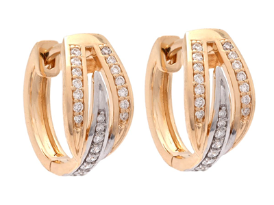 Jewellery, HOOP EARRINGS, 18K gold/white gold