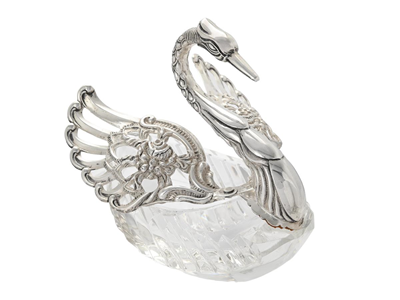 Silverware, BOWL, in shape of a swan