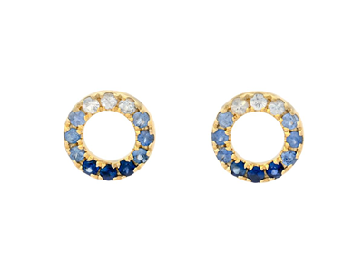 Jewellery, EARRINGS, 18K gold with 24 blue and white sapphires 0,51 ctw
