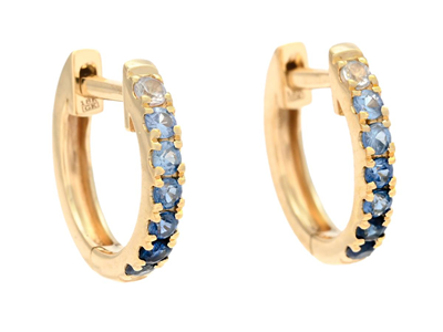 Jewellery, EARRINGS, 18K gold with blue and white sapphires 0,32 ctw