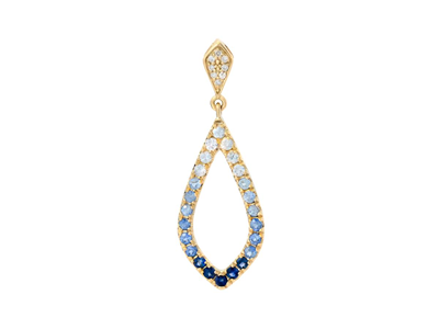 Jewellery, PENDANT, 18K gold with blue and white sapphires 0,50 ctw