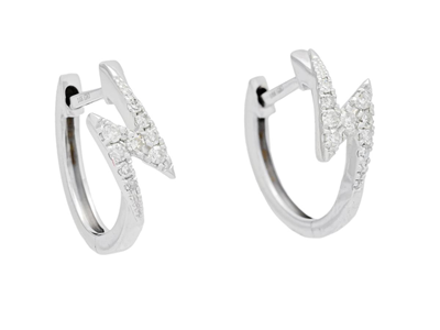 Jewellery, EARRINGS, 18K white gold with 18 single cut diamonds 0,09 ctw