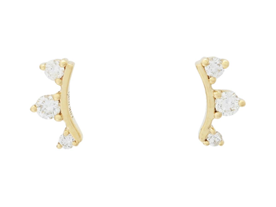 Jewellery, EARRINGS, 18K gold with 6 brilliant cut diamonds 0,15 ctw