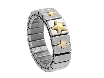 Jewellery, RING, 18K gold/steel