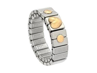 Jewellery, RING, 18K gold/steel