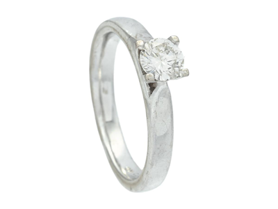 Jewellery, SOLITAIRE RING, 18K white gold