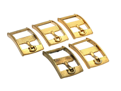 Watch parts, ORIGINAL BUCKLES, 5 pcs. for Omega ladies´ wristwatch