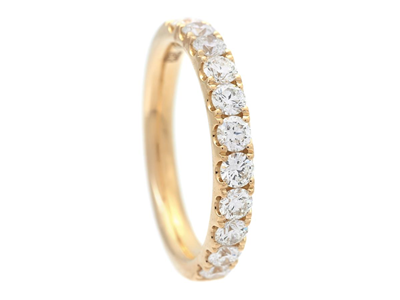 Jewellery, RING, 18K gold with 11 brilliant cut diamonds 0,88 ctw