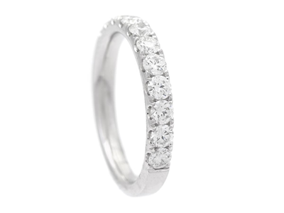 Jewellery, RING, 18K white gold with 11 brilliant cut diamonds 0,87 ctw