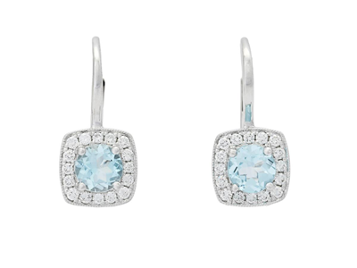 Jewellery, EARRINGS, 18K white gold with 2 items blue topazes 1,21 ctw