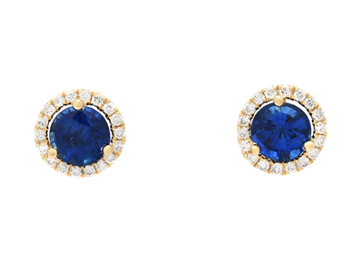 Jewellery, EARRINGS, 18K gold with 2 blue sapphires 0,67 ctw