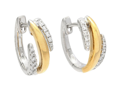Jewellery, EARRINGS, 18K gold/white gold with 24 brilliant cut 0,20 ctw