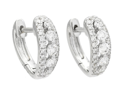 Jewellery, HOOP EARRINGS, 18K white gold