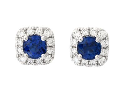 Jewellery, EARRINGS, 18K white gold with blue sapphires 0,76 ctw