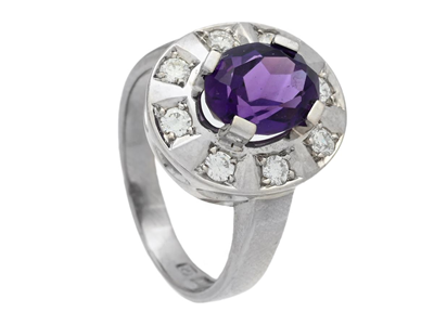 Jewellery, CLUSTER RING, 18K white gold