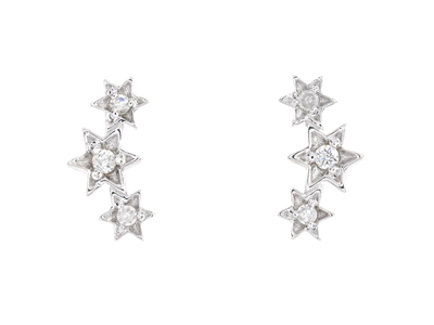 Jewellery, EARRINGS, 18K white gold with 2 brilliant cut diamonds 0,02 ctw and single cut diamonds 0,02 ctw