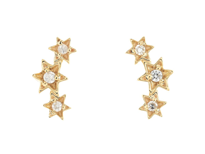 Jewellery, EARRINGS, 18K gold with 2 brilliant cut diamonds 0,02 ctw and single cut diamonds 0,02 ctw