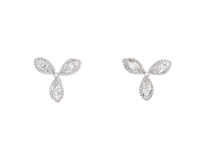 Jewellery, EARRINGS, 18K white gold with single cut diamonds 0,03 ctw