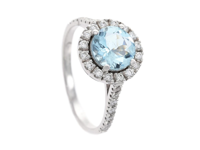 Jewellery, CLUSTER RING, 18K white gold