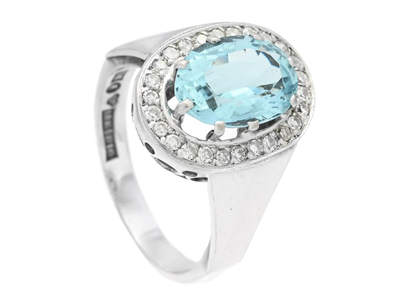 Jewellery, CLUSTER RING, 18K white gold