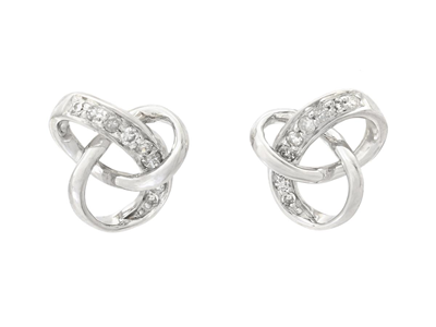 Jewellery, EARRINGS, 18K white gold with single cut diamonds 0,08 ctw