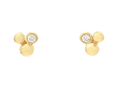 Jewellery, EARRINGS, 18K gold with single cut diamonds 0,04 ctw
