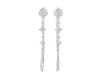 Jewellery, EARRINGS, 18K white gold with single cut diamonds 0,10 ctw