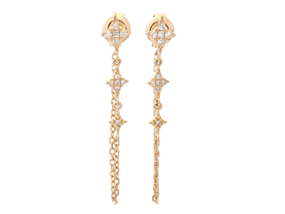 Jewellery, EARRINGS, 18K gold with single cut diamonds 0,10 ctw