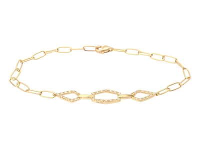 Jewellery, BRACELET, 18K gold with single cut diamonds 0,18 ctw