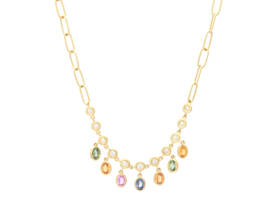Jewellery, NECKLACE, 18K gold with 7 sapphires 1,51 ctw