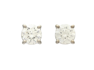 Jewellery, SOLITAIRE EARRINGS, 18K white gold