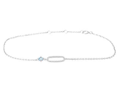 Jewellery, BRACELET, 18K white gold blue topaz 0,13 ctw