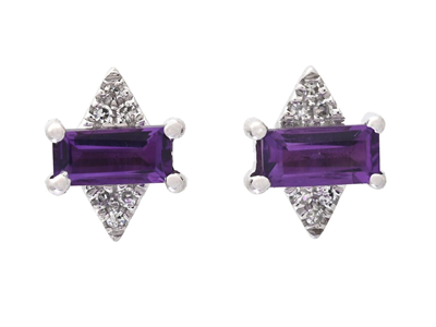 Jewellery, EARRINGS, 18K white gold with amethysts 0,41 ctw