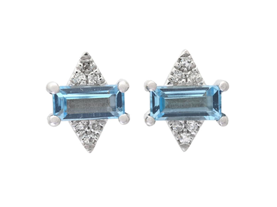 Jewellery, EARRINGS, 18K white gold with blue topazes 0,62 ctw