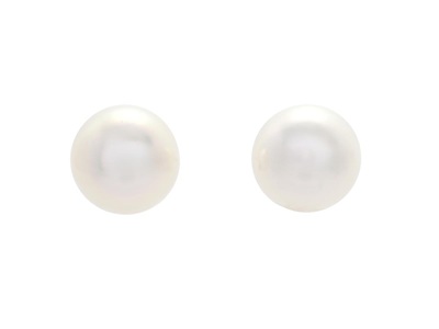 Jewellery, PEARL EARRINGS, 18K gold with 2 items cultured akoya pearls 9,5 mm pushback