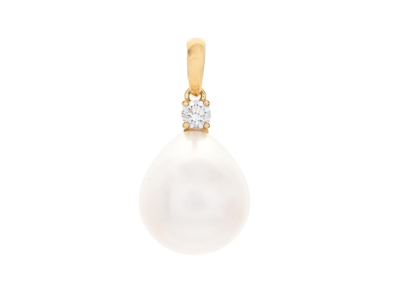 Jewellery, PEARL PENDANT, 18K gold with cultured freshwater pearl 9 mm