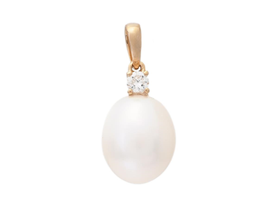 Jewellery, PEARL PENDANT, 18K gold with cultured freshwater pearl 8-8,5 mm