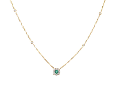 Jewellery, NECKLACE, 18K gold with emerald 0,22 ctw