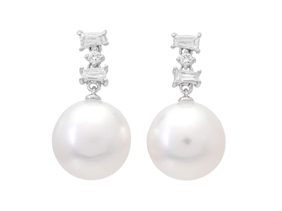 Jewellery, PEARL EARRINGS, 18K white gold