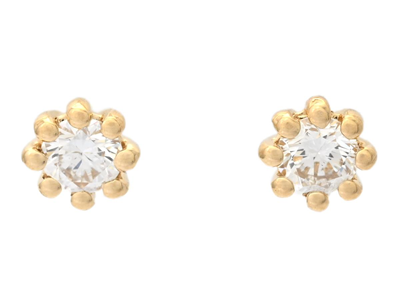 Jewellery, SOLITAIRE EARRINGS, 18K gold with 2 brilliant cut diamonds 0,18 ctw