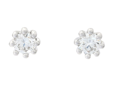 Jewellery, SOLITAIRE EARRINGS, 18K white gold with 2 brilliant cut diamonds 0,18 ctw