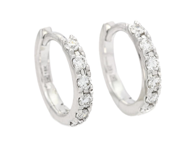 Jewellery, HOOP EARRINGS, 18K white gold