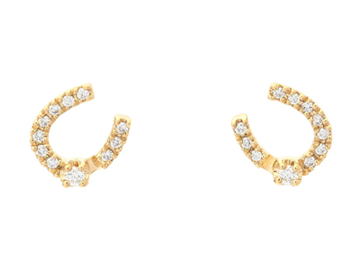 Jewellery, EARRINGS, 18K gold with 22 brilliant cut diamonds 0,07 ctw