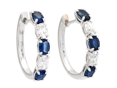 Jewellery, HOOP EARRINGS, 18K white gold