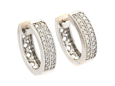 Jewellery, EARRINGS, 18K white gold